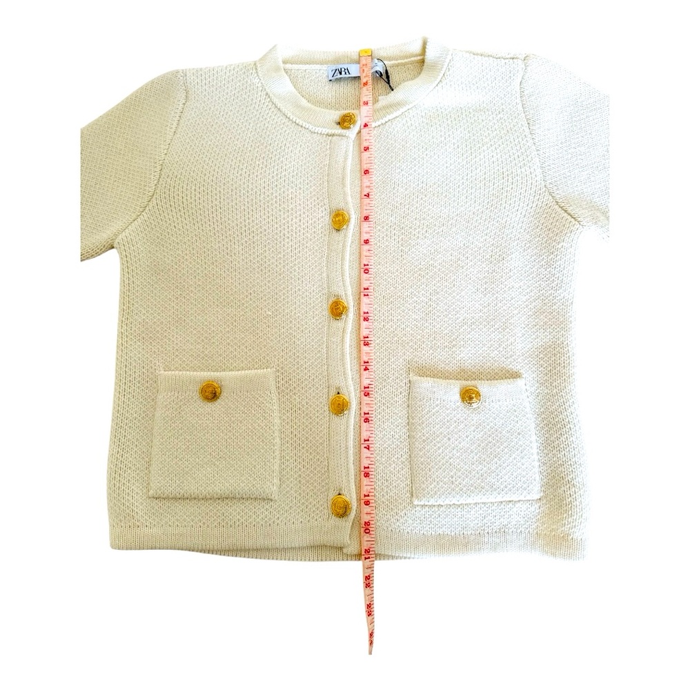 Chic Cream Button-Up Cardigan - Picture 5 of 11